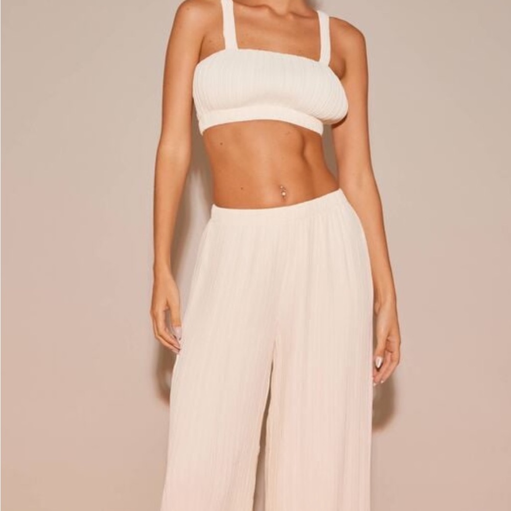 Chiffon crop top & pants set forever 21